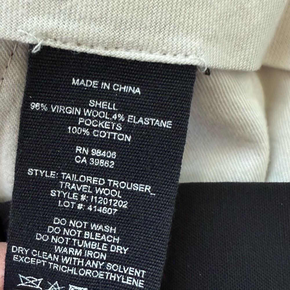 Theory Tailored Trouser Pant Travel Wool Black Business Casual Women’s 8 - Picture 11 of 11